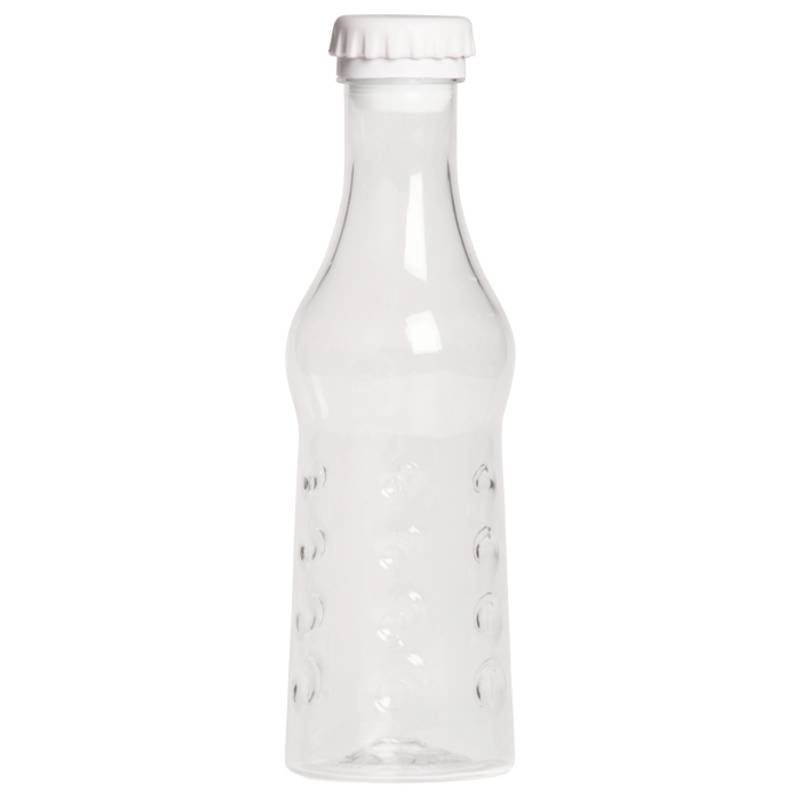 NORBERT plastová láhev na vodu v retro stylu, transparentní
